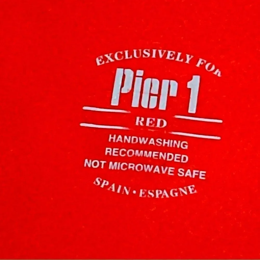 Pier 1 Platter Large 13” Red Serving Made in Spain Discontinued Piece